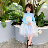 Ice Snow Princess Dress Autumn Winter Velvet Sequins Dresses