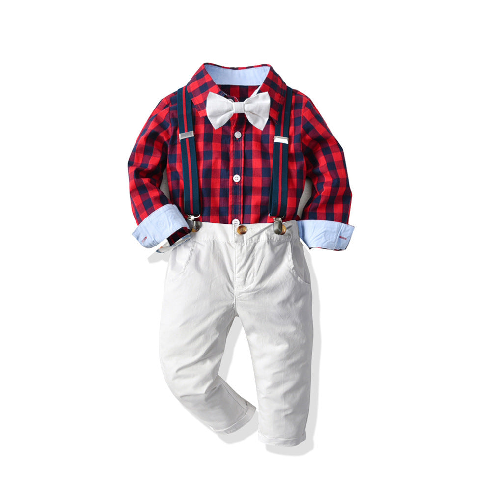 Plaid Baby Boy Christmas Formal New Year 2 Pcs Set