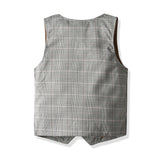 Double Vest Striped Baby Boy Set Christmas Formal 2 Pcs Suits