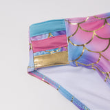 Kid Girls Swimwear Feather Print Binding Bikini Swimsuits