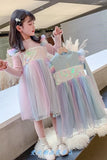 Ice Snow Princess Dress Autumn Winter Velvet Sequins Dresses
