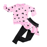 Kid Baby Girl Valentine's Day Pink Love 2 Pcs Sets