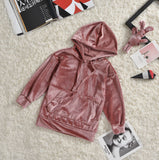 Famiy Matching Fleece Hooded Patch Pocket Parent-child Shirts