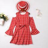 Family Matching Printed Mother Daughter Plaid Dresses