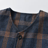 Kid Baby Boy Plaid Long Sleeve British Suit 2 Pcs Sets