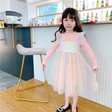 Ice Snow Princess Dress Autumn Winter Velvet Sequins Dresses