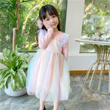 Ice Snow Princess Dress Autumn Winter Velvet Sequins Dresses
