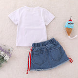 Summer Kid Baby Girls Set Ripped Denim Suits 2 Pcs Sets