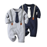 Baby Jumpsuit Gentleman Tie Crawl Open Harpy Rompers