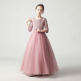 Kid Girl Evening Plush Sequin Princess Elegant Pageant Formal Dresses