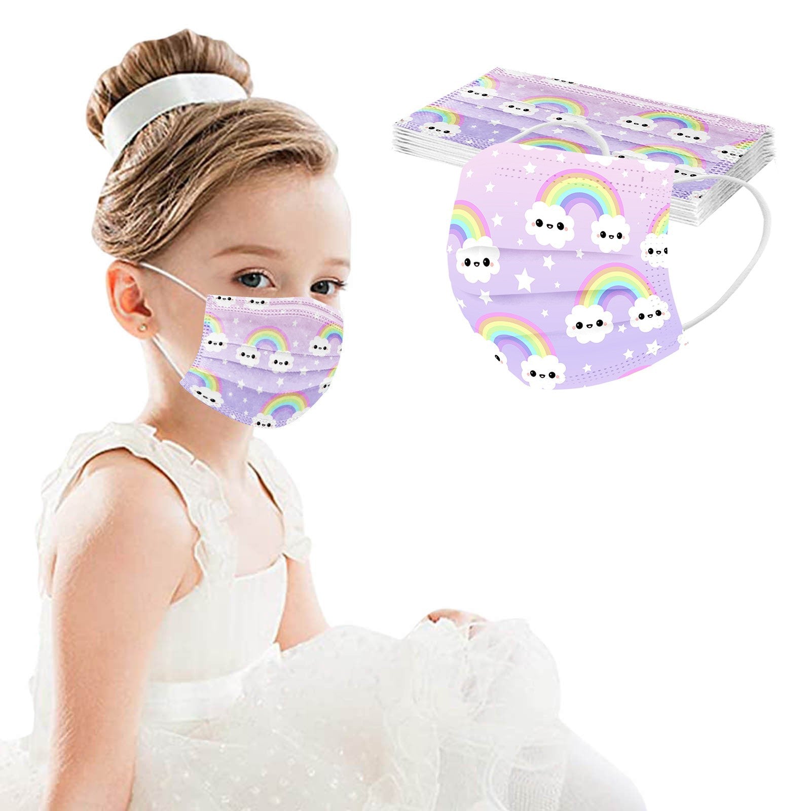 Kid Disposable Rainbow Series Adult Children Spunlaced Non-woven Fabric Masks