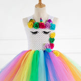Kid Baby Girls Rainbow Unicorn Flower Wedding Christmas Party Dress