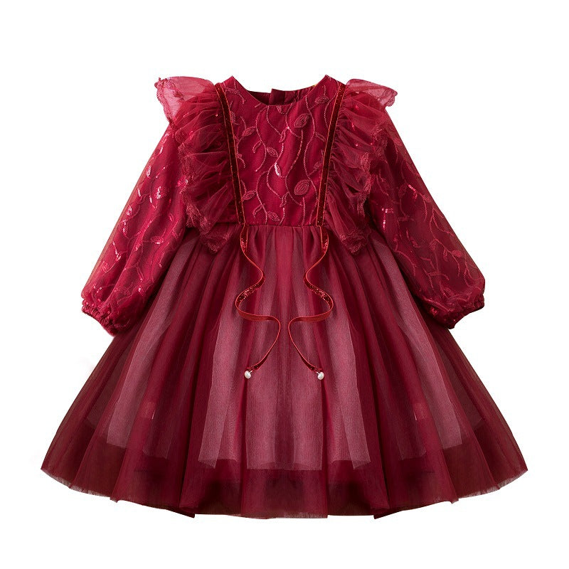 Kid Baby Girl Princess Flower Little Host Piano Show Dress