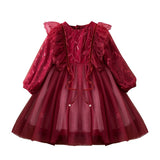Kid Baby Girl Princess Flower Little Host Piano Show Dress
