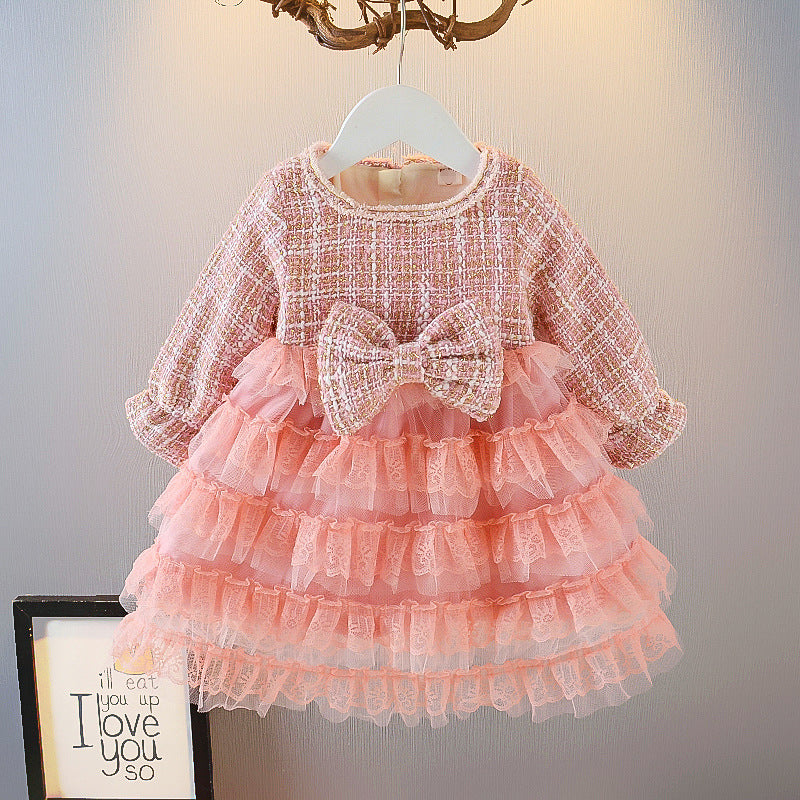 Baby Kid Girl Little Fragrance Plus Velvet Thickening Princess Dress