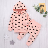 Baby Girls Love Valentine Printed Cotton Set 2 Pcs