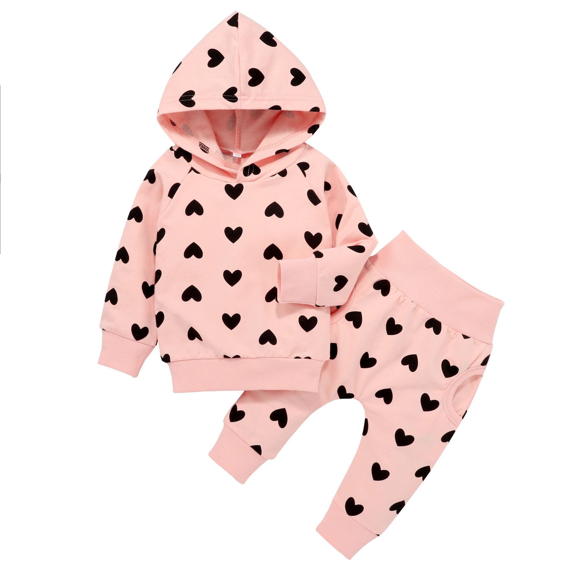 Baby Girls Love Valentine Printed Cotton Set 2 Pcs