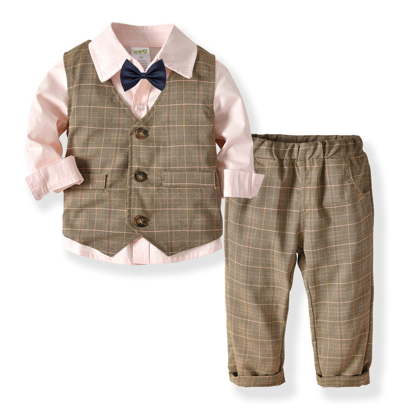 Baby Boy Set Long Sleeve Gentleman Formal 3 Pcs Suits