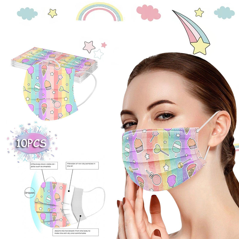 Kid Disposable Rainbow Series Adult Children Spunlaced Non-woven Fabric Masks