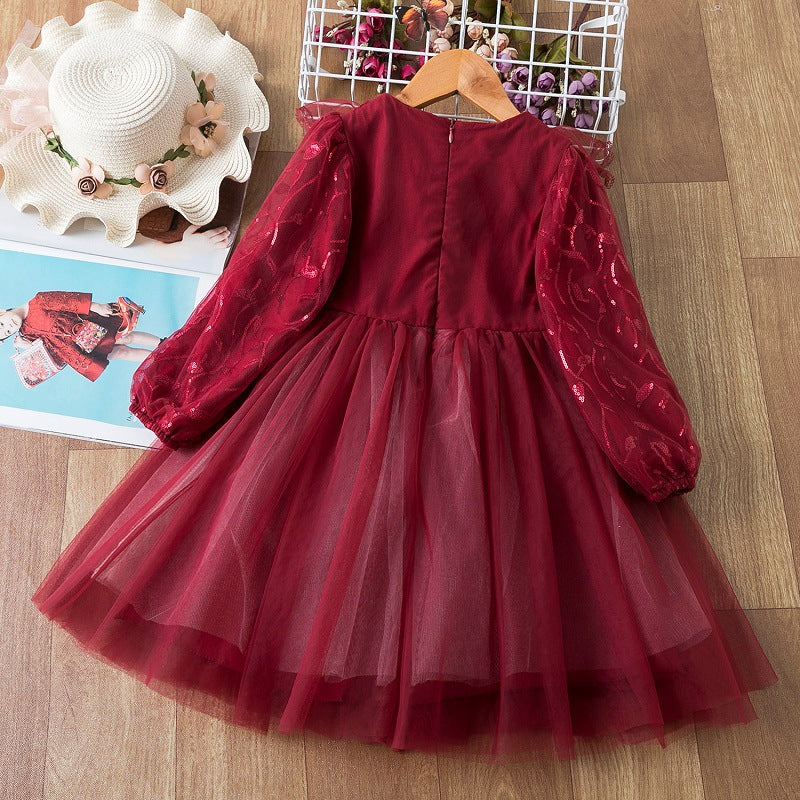 Kid Baby Girl Princess Flower Little Host Piano Show Dress