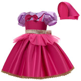 Kids Baby Girl Autumn Red Riding Princess Christmas Evening Dresses