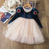 2-8T Kid Baby Girls Princess Autumn Winter Christmas Vestidos Party Dress