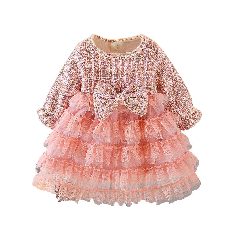 Baby Kid Girl Little Fragrance Plus Velvet Thickening Princess Dress
