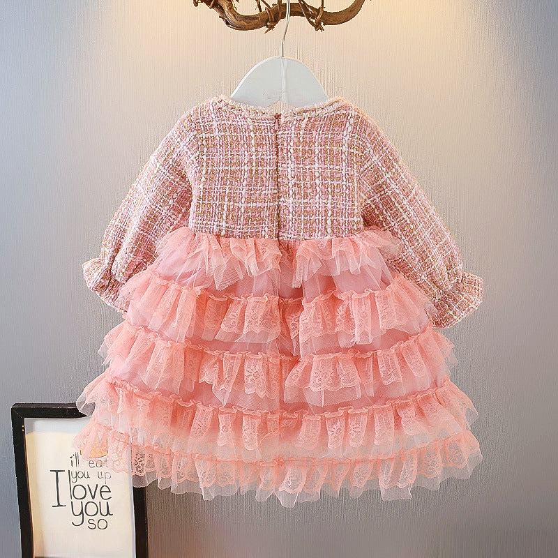 Baby Kid Girl Little Fragrance Plus Velvet Thickening Princess Dress