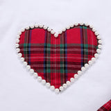 Valentine's Day Set Baby Kid Girl Pearl Heart White Short Sleeve 2 Pcs