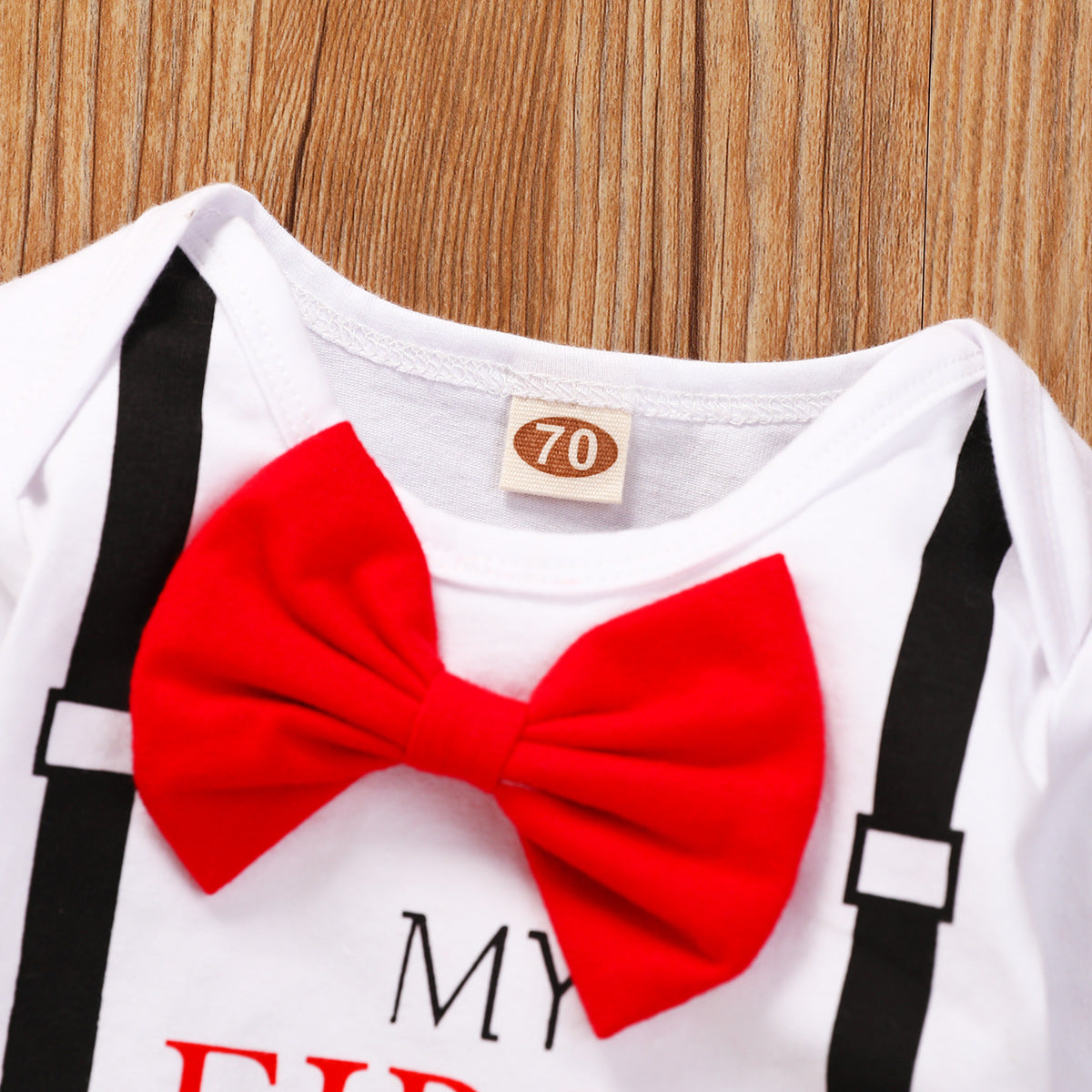 Valentine's Day Baby Boy Bowknot Hattie Heart 3 Pcs Sets
