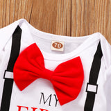 Valentine's Day Baby Boy Bowknot Hattie Heart 3 Pcs Sets