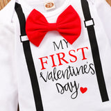 Valentine's Day Baby Boy Bowknot Hattie Heart 3 Pcs Sets