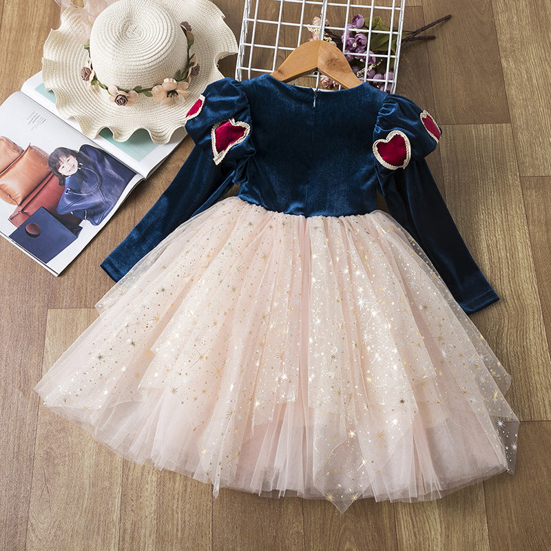 2-8T Kid Baby Girls Princess Autumn Winter Christmas Vestidos Party Dress