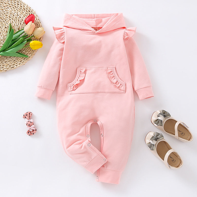 Baby Boy Girl Jumpsuits Red Long Sleeve One-piece Harley Rompers