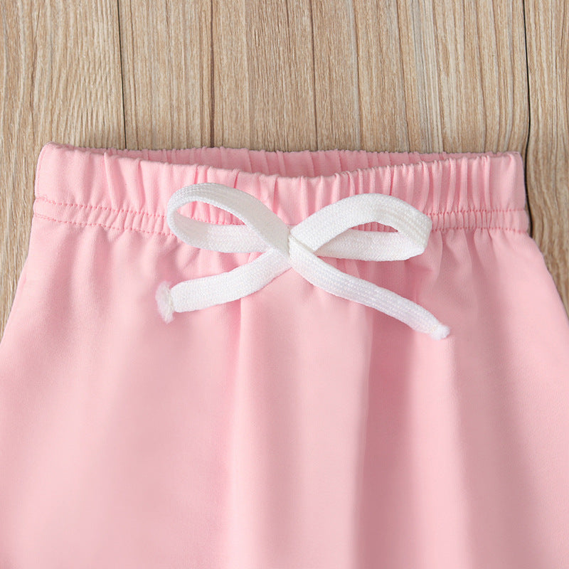 Baby Boys Girls Solid Color Hooded Halterie 2 Pcs Sets