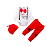 Valentine's Day Baby Boy Bowknot Hattie Heart 3 Pcs Sets