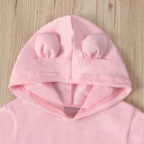 Baby Boys Girls Solid Color Hooded Halterie 2 Pcs Sets