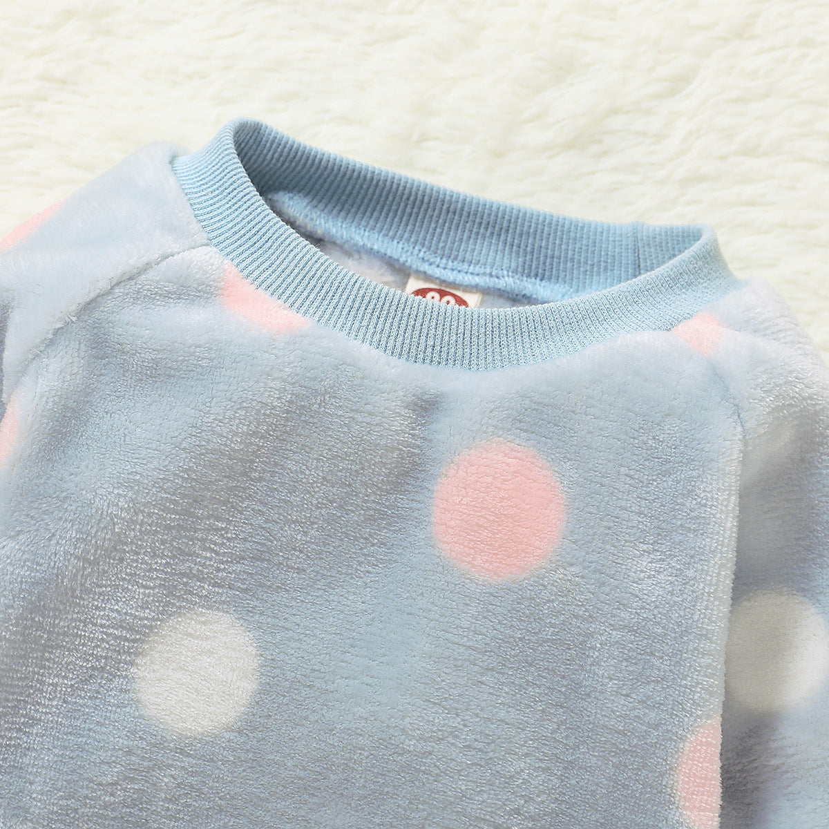 Kid Baby Girl Popular Long Sleeve Dotted Plush Pajamas