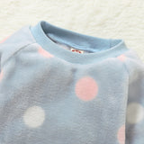 Kid Baby Girl Popular Long Sleeve Dotted Plush Pajamas