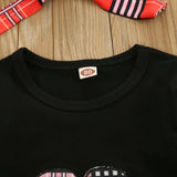 Baby Kid Toddler Girl Valentine's Day Suit Plaid Heart 3 Pcs Sets