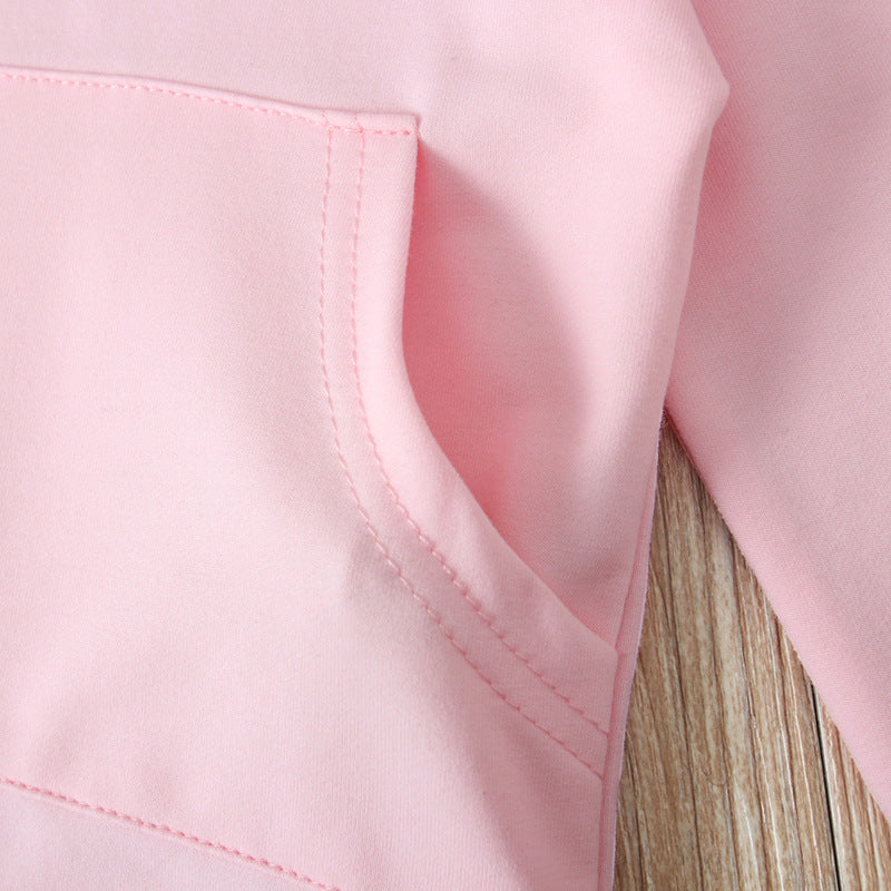 Baby Boys Girls Solid Color Hooded Halterie 2 Pcs Sets