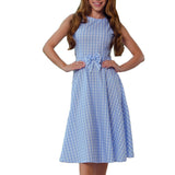 Family Matching Parent-child New Bowknot Plaid Dresses