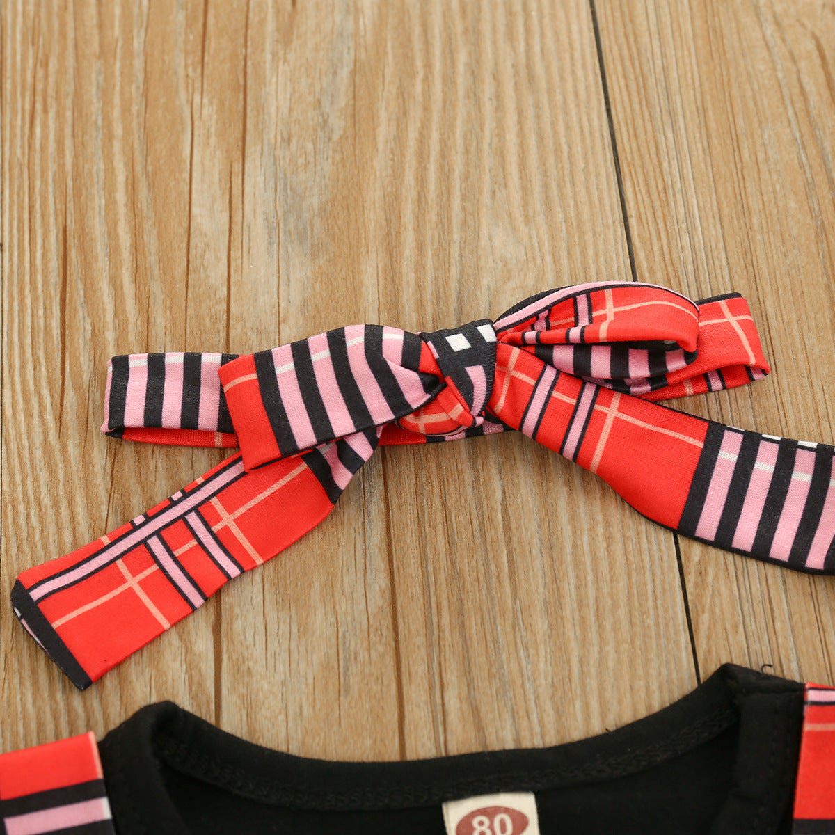 Baby Kid Toddler Girl Valentine's Day Suit Plaid Heart 3 Pcs Sets