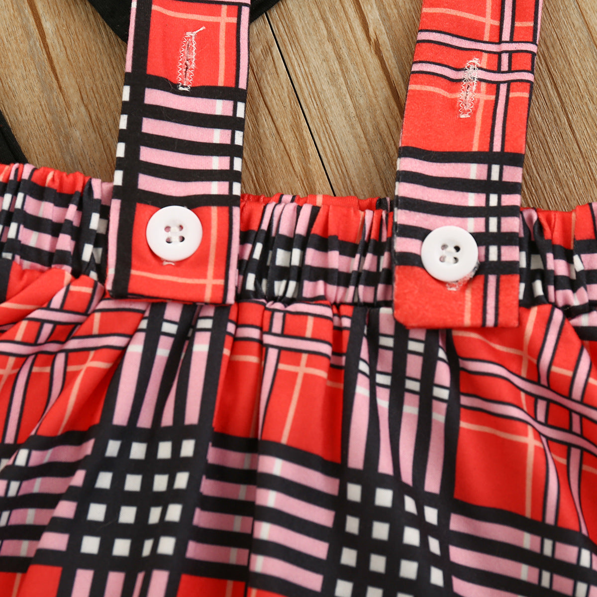 Baby Kid Toddler Girl Valentine's Day Suit Plaid Heart 3 Pcs Sets