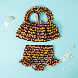 Kid Baby Girls Fashion Suspender Printed Swimsuit