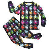 Kid Boy Girl Home Fluorescent Color Suit Long Sleeve Pajamas