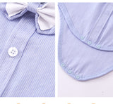 Kid Baby Boys Summer Short Sleeve Shorts Striped Gentleman Set 3 Pcs