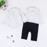 Baby Boy Suit Gentleman Tie Striped Long Sleeve 2 Pcs Sets