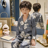 Kid Boys Suit Set Ice Thin Summer Long Sleeve Suit 2 Pcs