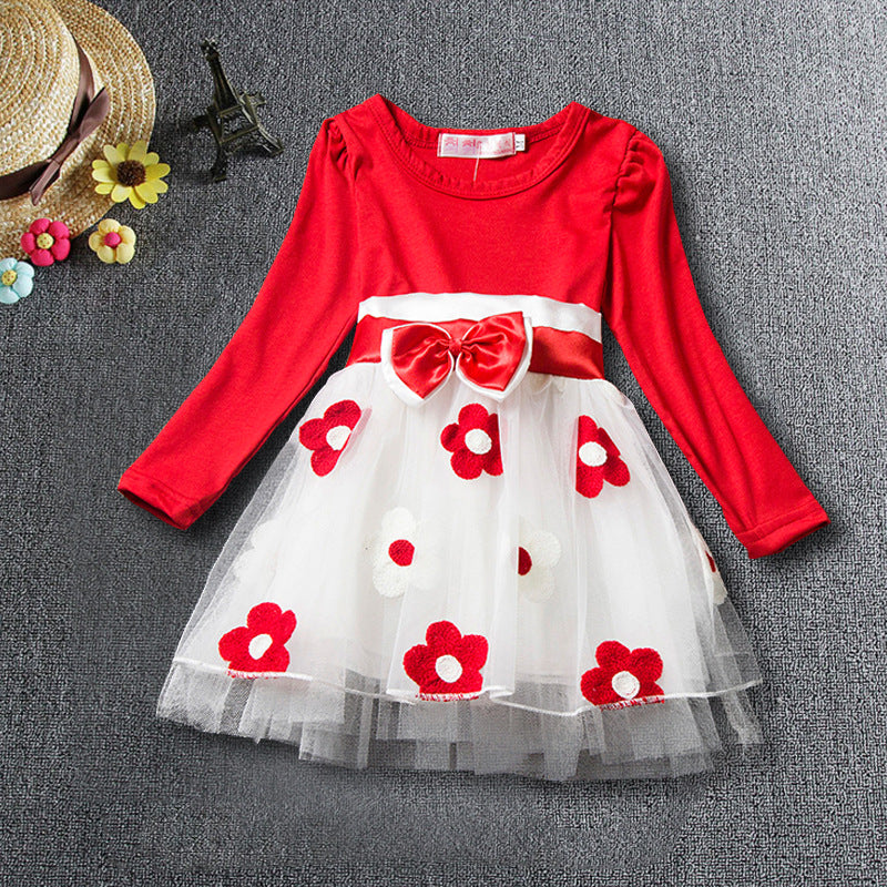 0-24M Winter Long Sleeve Baby Girls Christening Birthday Toddler Dress